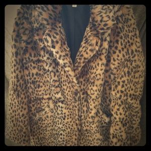 Leopard Print Faux Fur Coat